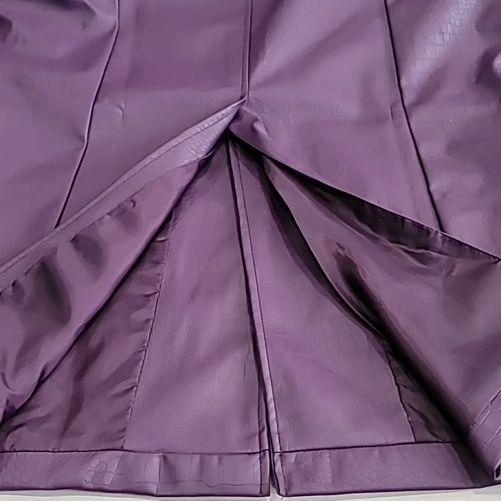Suicide Squad Pleather Croc Print Trench Coat Purple Medium - Picture 9 of 16